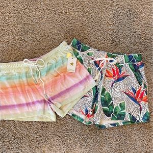 PJ Salvage Knit Sleep Lounge Shorts Tropical Tie Dye Ombre' Bundle Size Medium